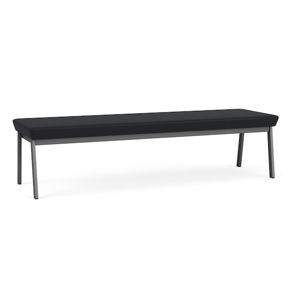 Newport 3 Seat Bench Metal Frame, Charcoal, MD Black Upholstery